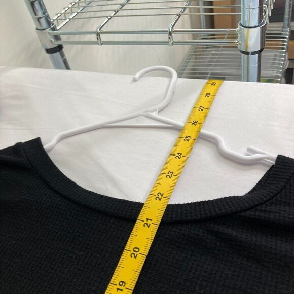 WILDFOX Revolve Women's Oversized Black BAD WITCH Slouchy Thermal Top Size S - Picture 4 of 12